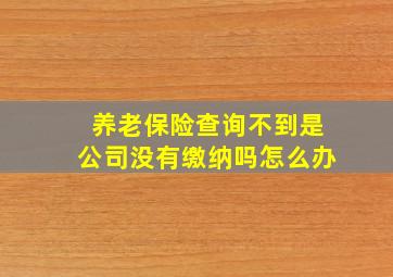 养老保险查询不到是公司没有缴纳吗怎么办