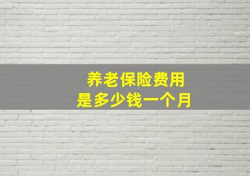 养老保险费用是多少钱一个月