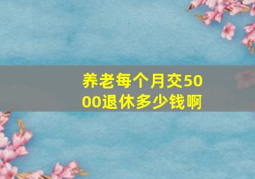 养老每个月交5000退休多少钱啊