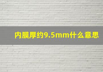 内膜厚约9.5mm什么意思