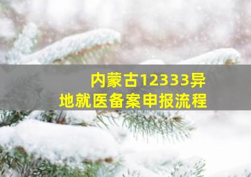 内蒙古12333异地就医备案申报流程