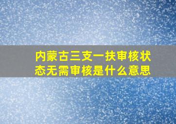 内蒙古三支一扶审核状态无需审核是什么意思