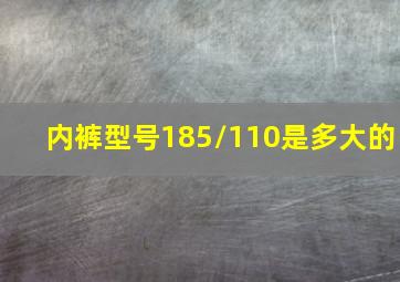 内裤型号185/110是多大的