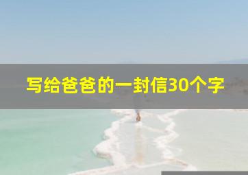 写给爸爸的一封信30个字