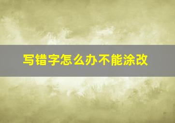 写错字怎么办不能涂改