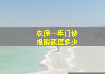 农保一年门诊报销额度多少