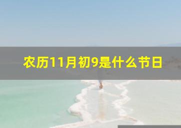 农历11月初9是什么节日