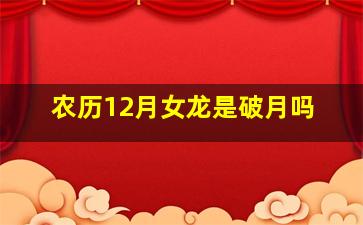 农历12月女龙是破月吗