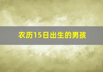 农历15日出生的男孩