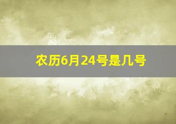 农历6月24号是几号