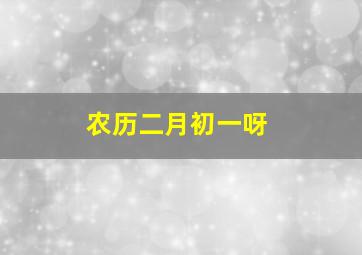 农历二月初一呀