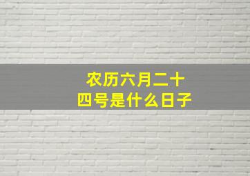 农历六月二十四号是什么日子