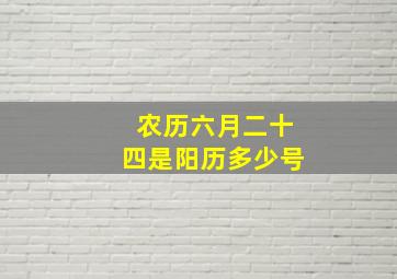 农历六月二十四是阳历多少号