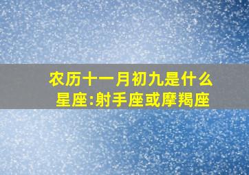 农历十一月初九是什么星座:射手座或摩羯座