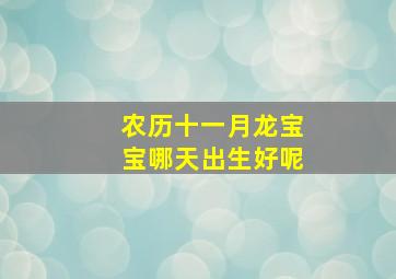 农历十一月龙宝宝哪天出生好呢