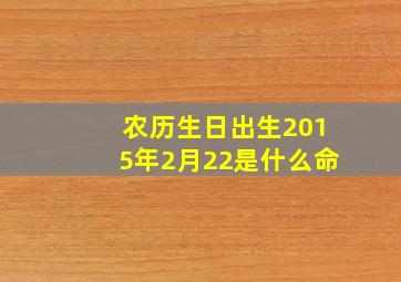 农历生日出生2015年2月22是什么命