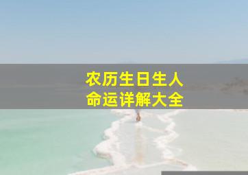 农历生日生人命运详解大全