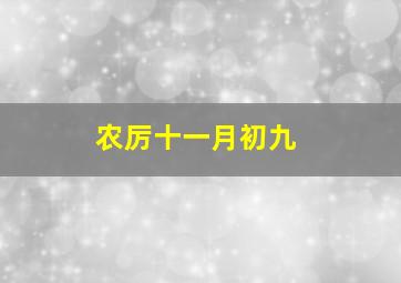 农厉十一月初九