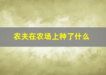 农夫在农场上种了什么