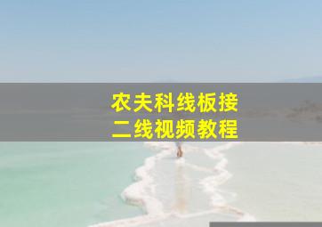 农夫科线板接二线视频教程