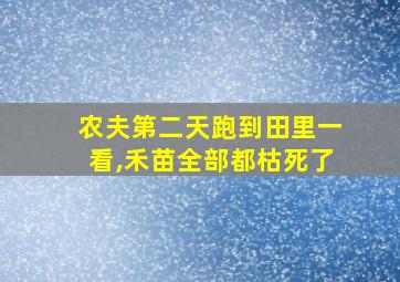 农夫第二天跑到田里一看,禾苗全部都枯死了