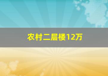 农村二层楼12万