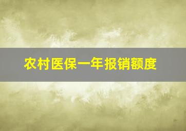 农村医保一年报销额度