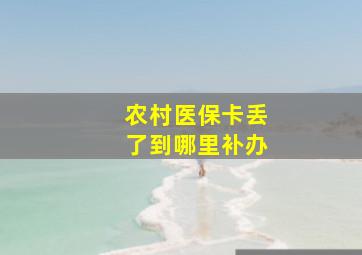 农村医保卡丢了到哪里补办