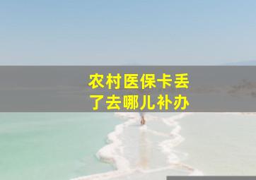 农村医保卡丢了去哪儿补办