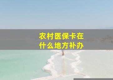 农村医保卡在什么地方补办