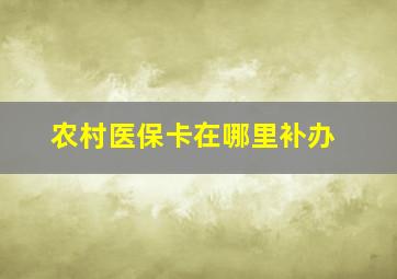 农村医保卡在哪里补办