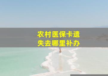 农村医保卡遗失去哪里补办