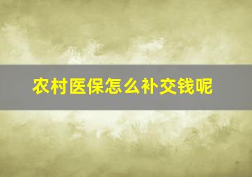 农村医保怎么补交钱呢