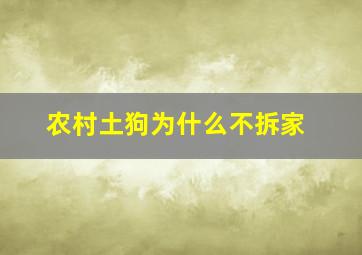 农村土狗为什么不拆家