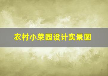 农村小菜园设计实景图