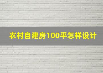 农村自建房100平怎样设计