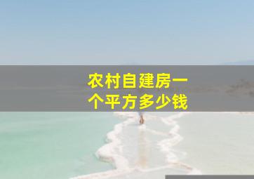 农村自建房一个平方多少钱