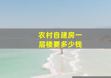 农村自建房一层楼要多少钱