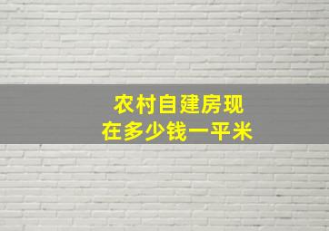 农村自建房现在多少钱一平米