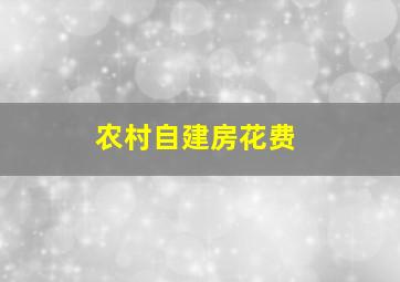 农村自建房花费