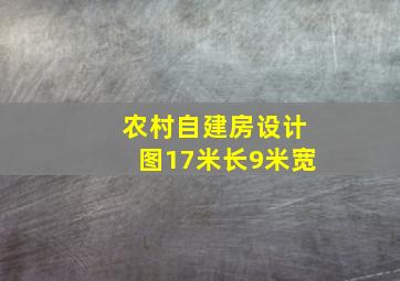 农村自建房设计图17米长9米宽