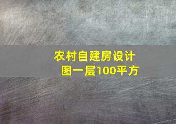 农村自建房设计图一层100平方