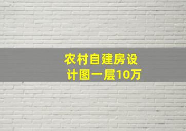 农村自建房设计图一层10万