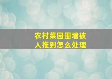 农村菜园围墙被人推到怎么处理