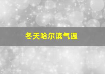 冬天哈尔滨气温