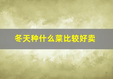 冬天种什么菜比较好卖