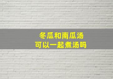 冬瓜和南瓜汤可以一起煮汤吗