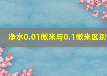 净水0.01微米与0.1微米区别