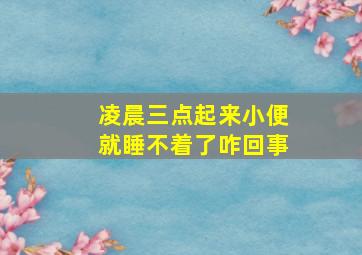 凌晨三点起来小便就睡不着了咋回事