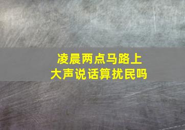 凌晨两点马路上大声说话算扰民吗